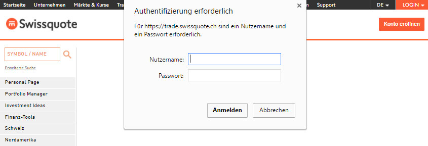 Swissquote Login