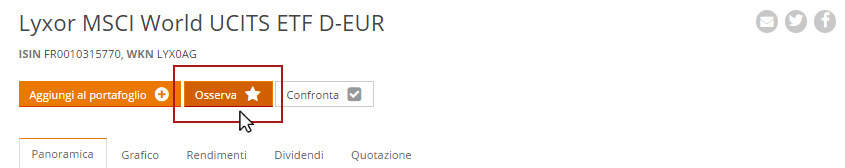 Aggiungere un nuovo ETF ad una watchlist