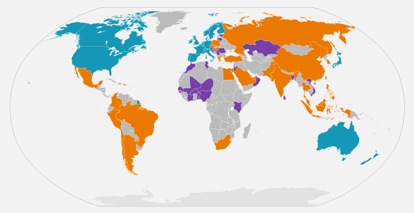 La mappa del mondo secondo le classifiche del MSCI