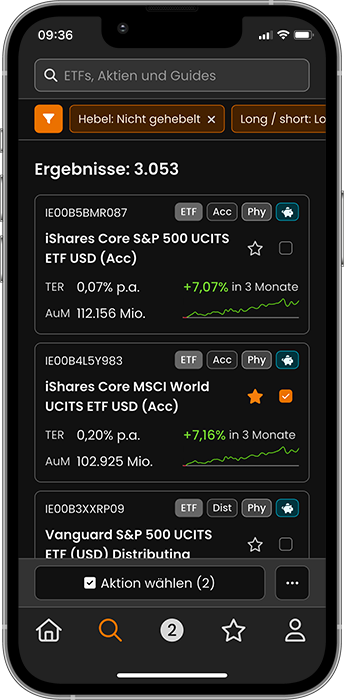 justETF App ETF Filter