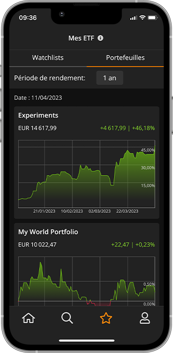 justETF App watchlist