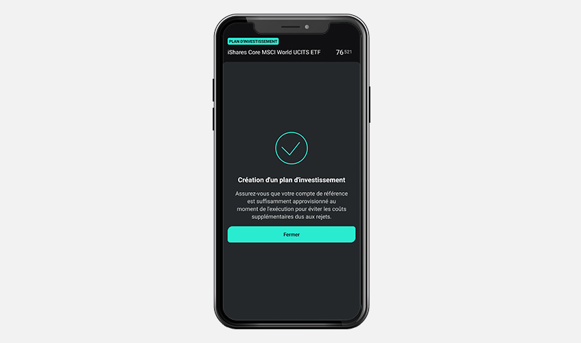 Finalisation du profil de l'ETF chez Scalable Capital