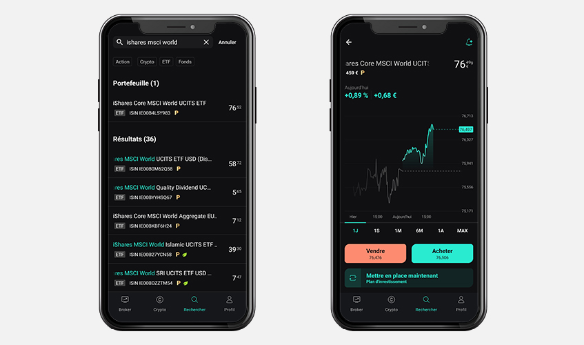La sélection d'ETF pour le plan d'investissement chez Scalable Capital