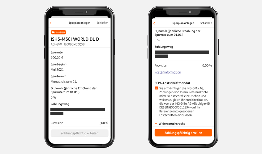 ING Sparplan Einrichtung abschließen