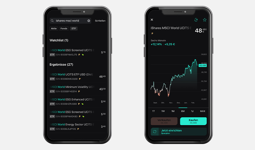 Scalable Capital Sparplan-ETFs suchen und auswählen