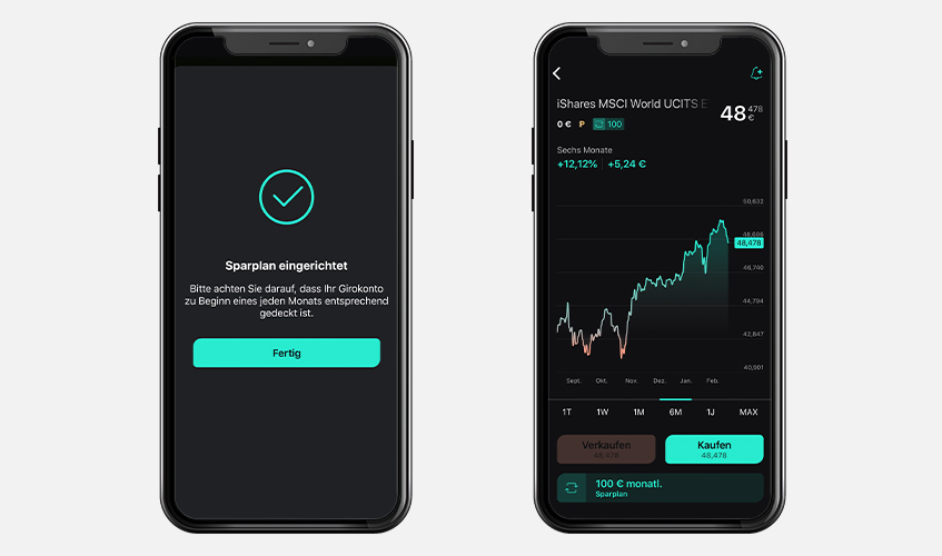 Scalable Capital Bestätigung Sparplan-Einrichtung ETF-Profil